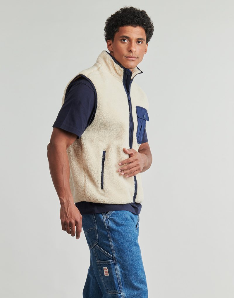 Felpa Levis JOONIE SHERPA VEST Beige Felpe Uomo - 3