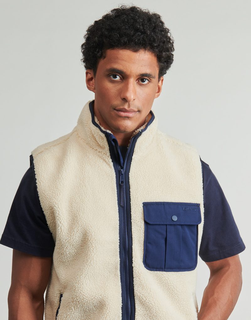 Felpa Levis JOONIE SHERPA VEST Beige Felpe Uomo - 5