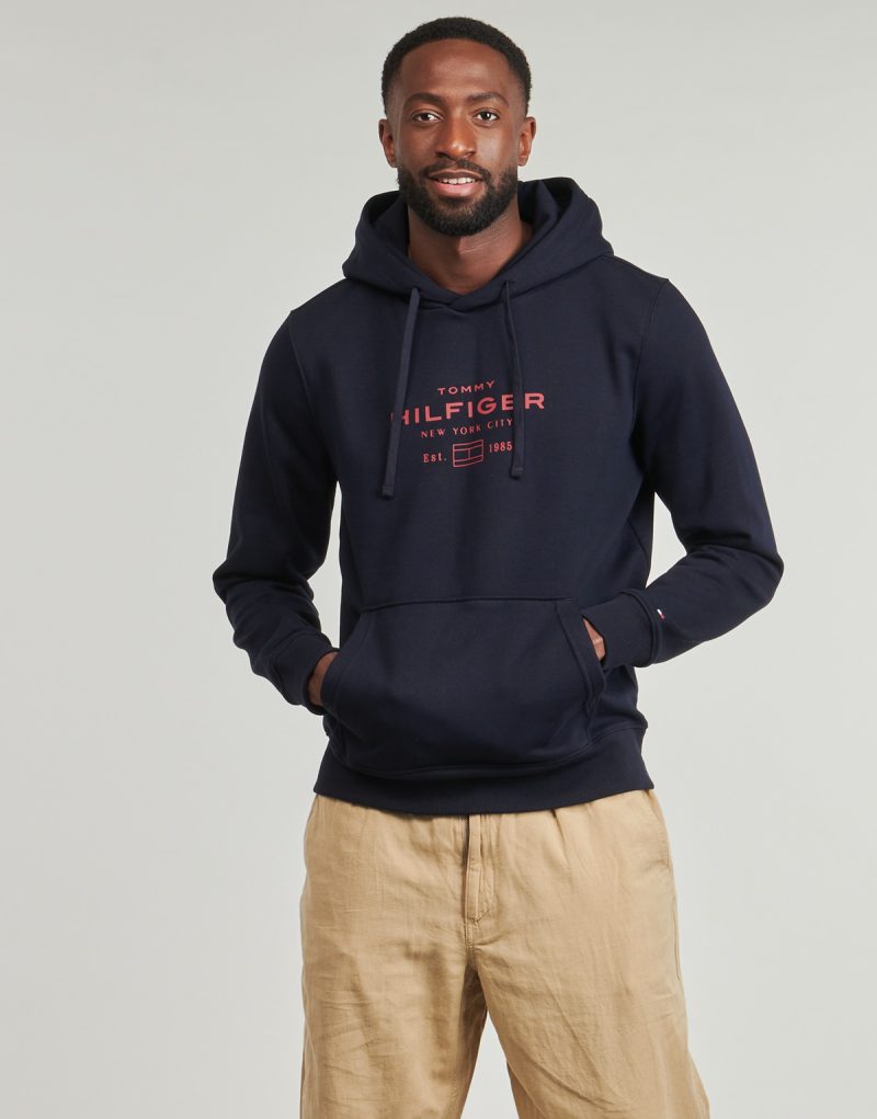 Felpe con cappuccio Tommy Hilfiger OVAL GRAPHIC HOODIE Blu Felpe con cappuccio Uomo - 2