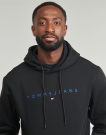 Felpa Tommy Jeans TJM REG LINEAR LOGO HOODIE EXT Nero Felpe Uomo - 5