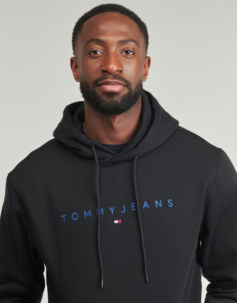 Felpa Tommy Jeans TJM REG LINEAR LOGO HOODIE EXT Nero Felpe Uomo - 5