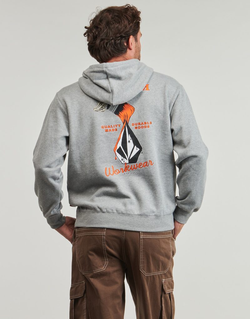 Sudaderas con capucha Volcom WORKWEAR PO Gris Sudaderas con capucha Hombre - 2