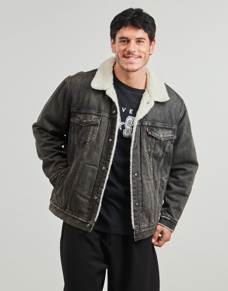 Jeansjacke Levis RELAXED FIT SHERPA TRKR Schwarze Herren-Jeansjacke - 2