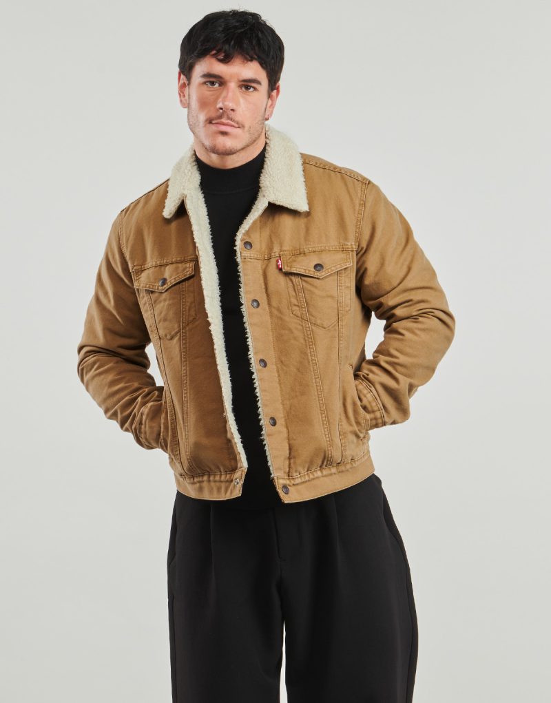 Jeansjacke Levis Sherpa Trucker-Jeansjacke Typ 3, beige, f&uuml;r Herren - 2