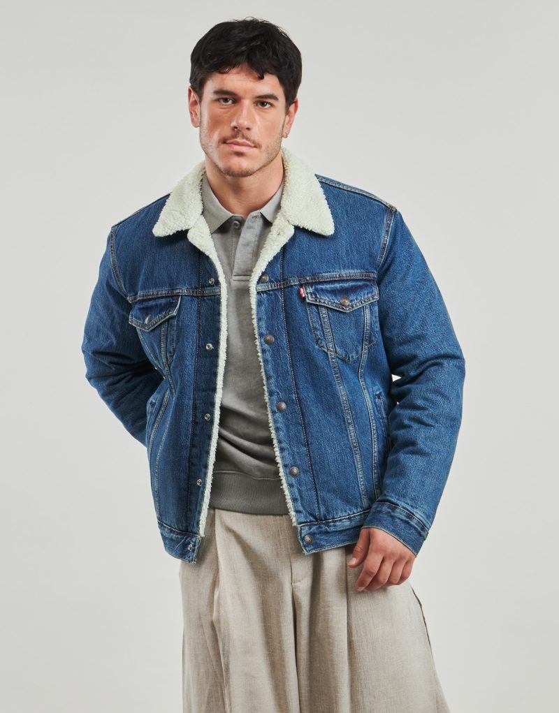 Giacca in jeans Levis TYPE 3 SHERPA TRUCKER Blu Giacche in jeans Uomo - 2