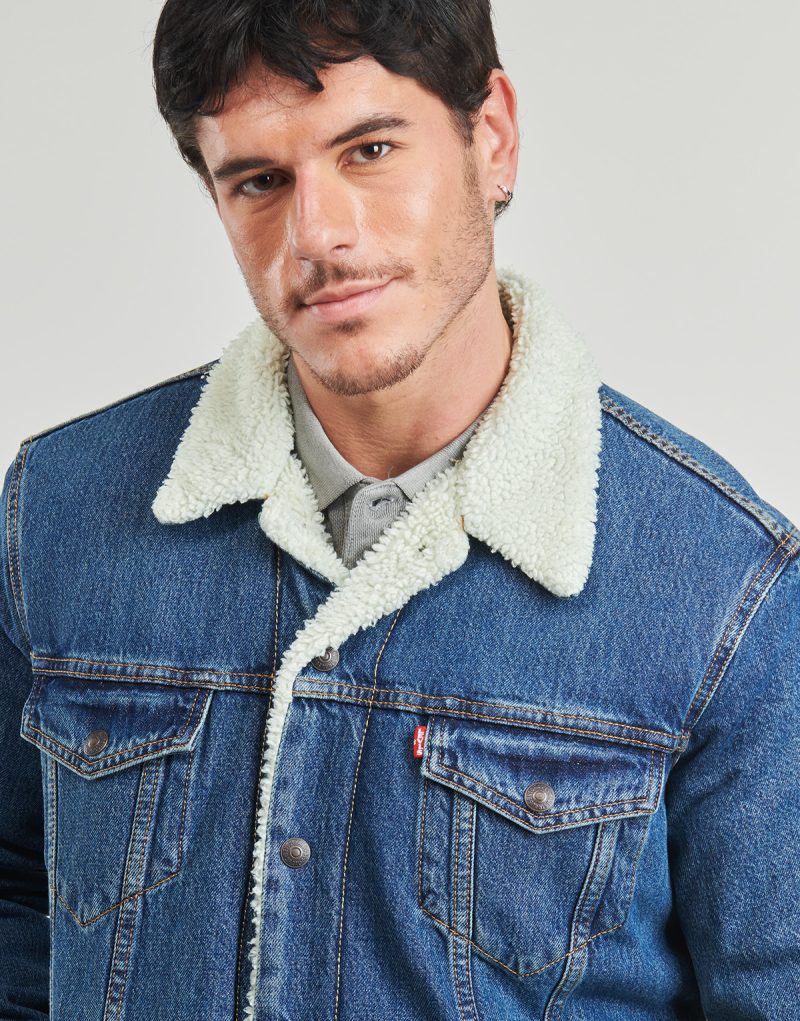 Giacca in jeans Levis TYPE 3 SHERPA TRUCKER Blu Giacche in jeans Uomo - 5