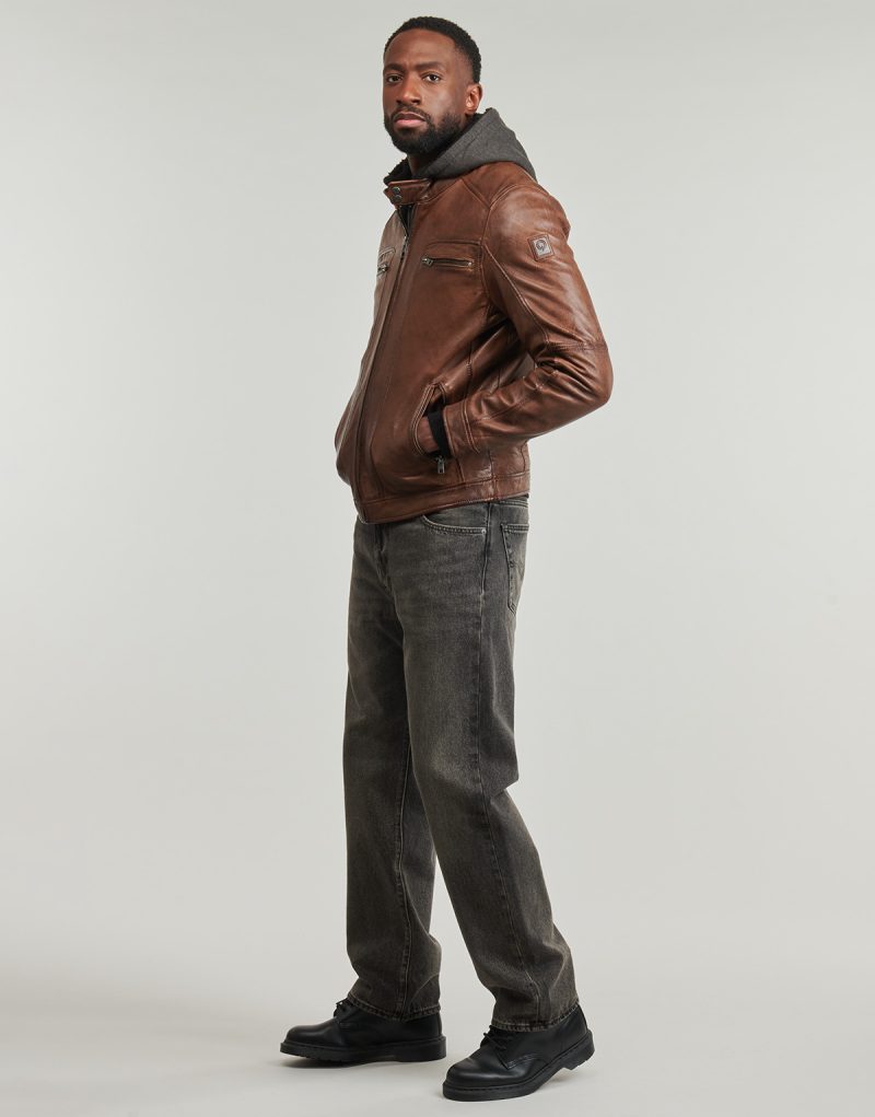 Lederjackeelle Oakwood DRINK Brown Jackets in pelle Mann - 3
