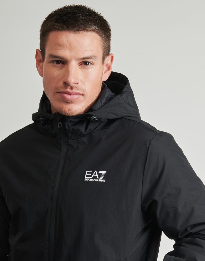 veste Emporio Armani EA7 TRAIN CORE ID M HOODED PA - Vestes noires pour hommes TRAIN CORE ID M HOODED PA - 5