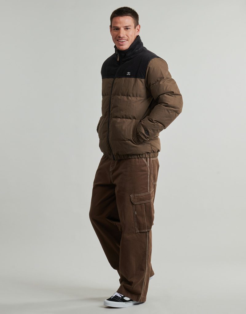 Giubbotto  Rip Curl  FADE OUT CORD PUFFER JACKET  Marrone Giubbotti Uomo - 3