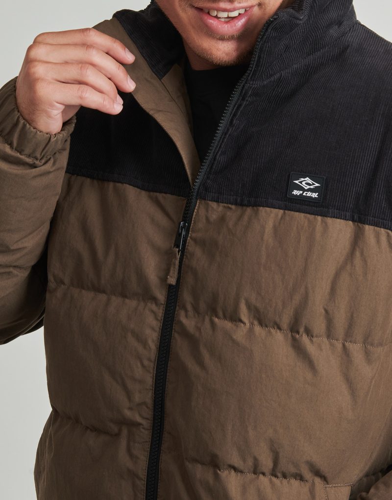 Giubbotto  Rip Curl  FADE OUT CORD PUFFER JACKET  Marrone Giubbotti Uomo - 5