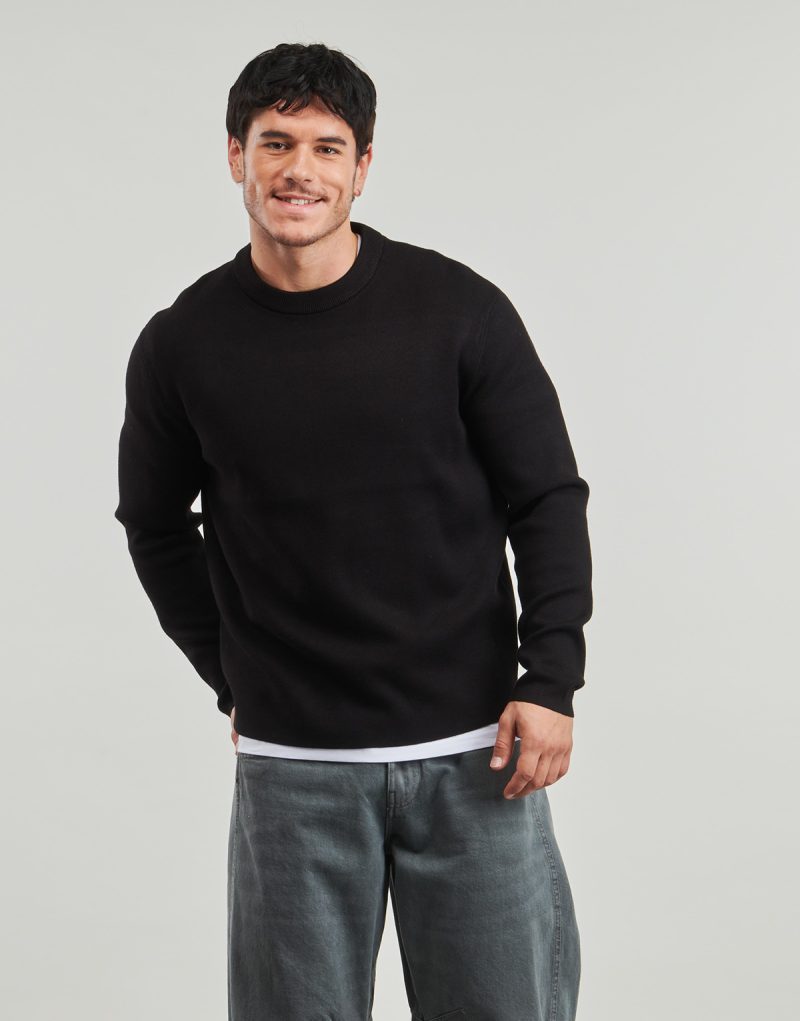 Maglione Selected SLHTELLER FN RELAXED CREW NECK Nero Maglioni Uomo - 2