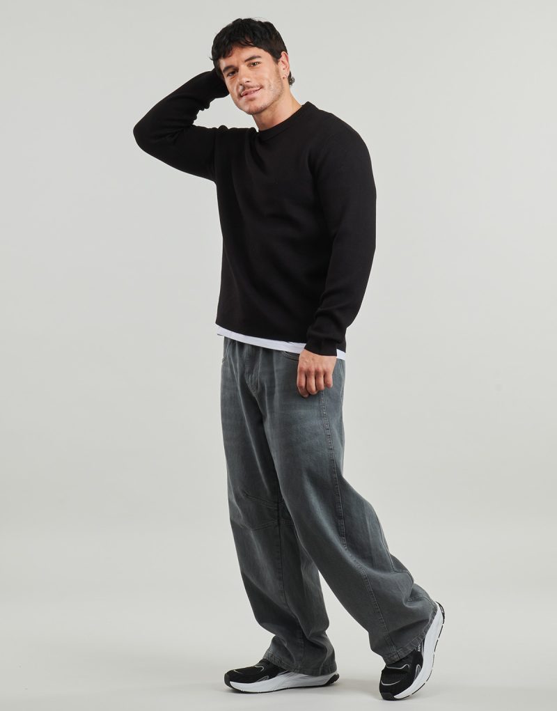 Maglione Selected SLHTELLER FN RELAXED CREW NECK Nero Maglioni Uomo - 3