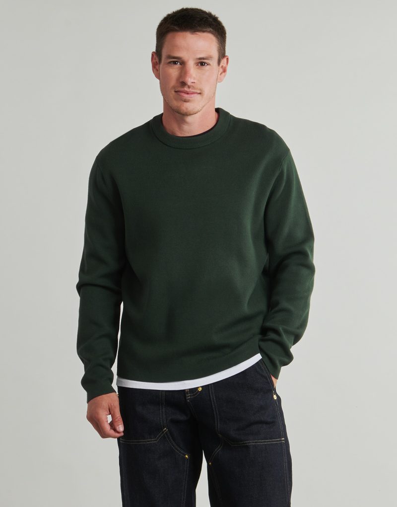 Maglione Selected SLHTELLER FN RELAXED CREW NECK Verde Maglioni Uomo - 2