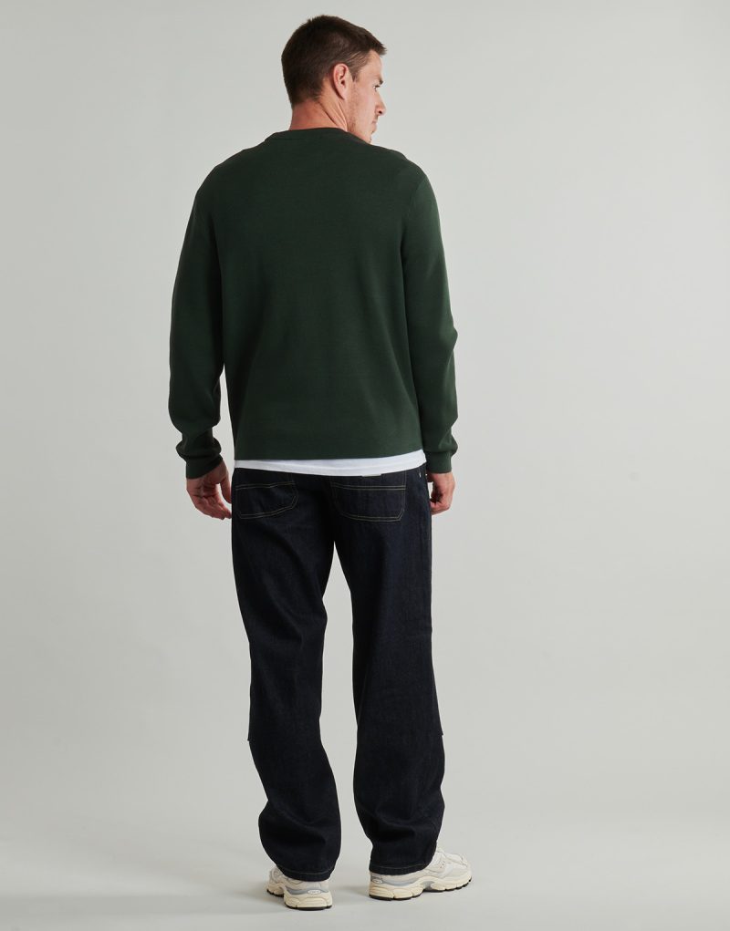 Maglione Selected SLHTELLER FN RELAXED CREW NECK Verde Maglioni Uomo - 4