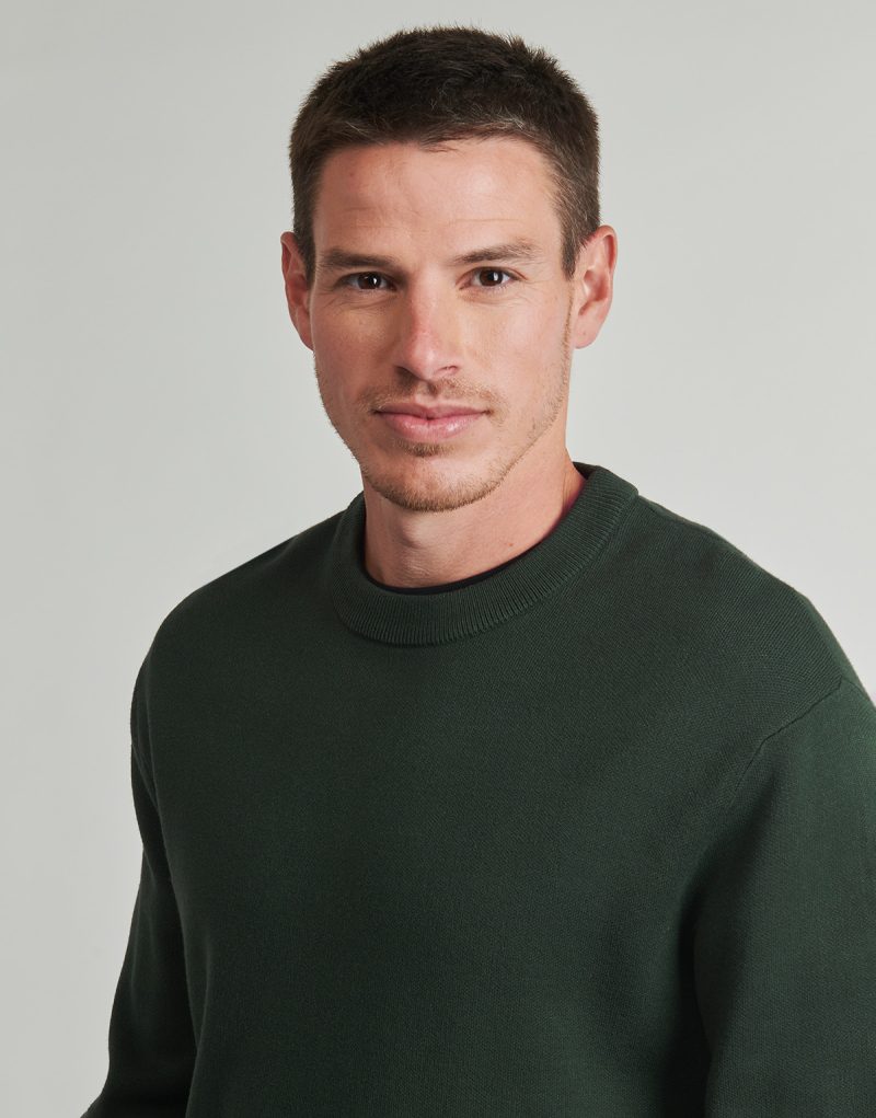 Maglione Selected SLHTELLER FN RELAXED CREW NECK Verde Maglioni Uomo - 5