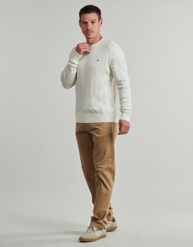 Maglione Tommy Hilfiger CLASSIC COTTON CABLE CREW NECK Beige Maglioni Uomo - 3