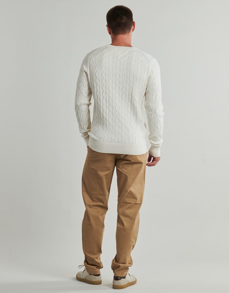 Maglione Tommy Hilfiger CLASSIC COTTON CABLE CREW NECK Beige Maglioni Uomo - 4