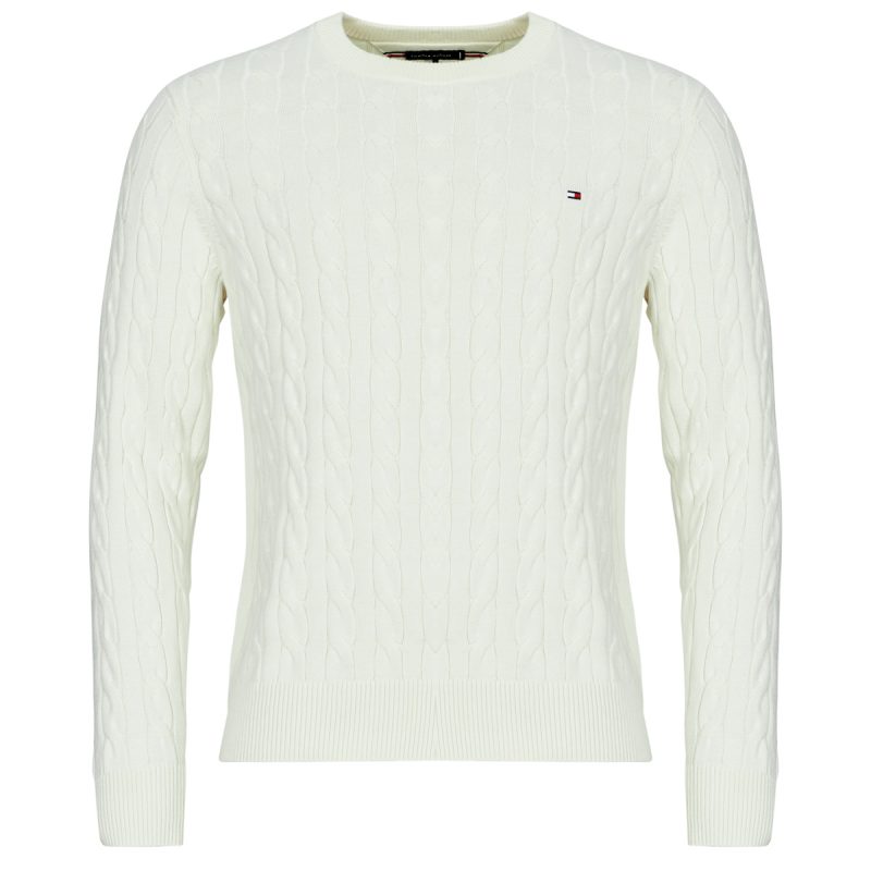 Maglione Tommy Hilfiger CLASSIC COTTON CABLE CREW NECK Beige Maglioni Uomo - 1