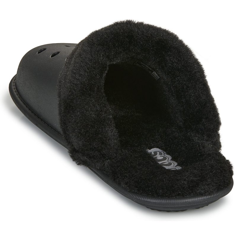 Pantoufles Crocs Classic Fuzz Scuff noires pour homme - Taille 5