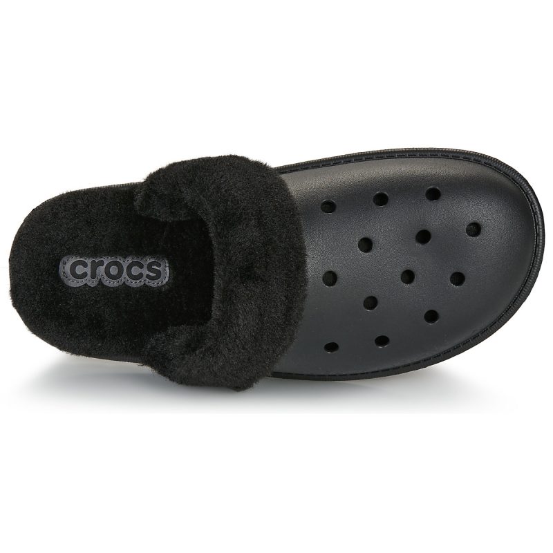 Pantoufles Crocs Classic Fuzz Scuff noires pour homme - Taille 6