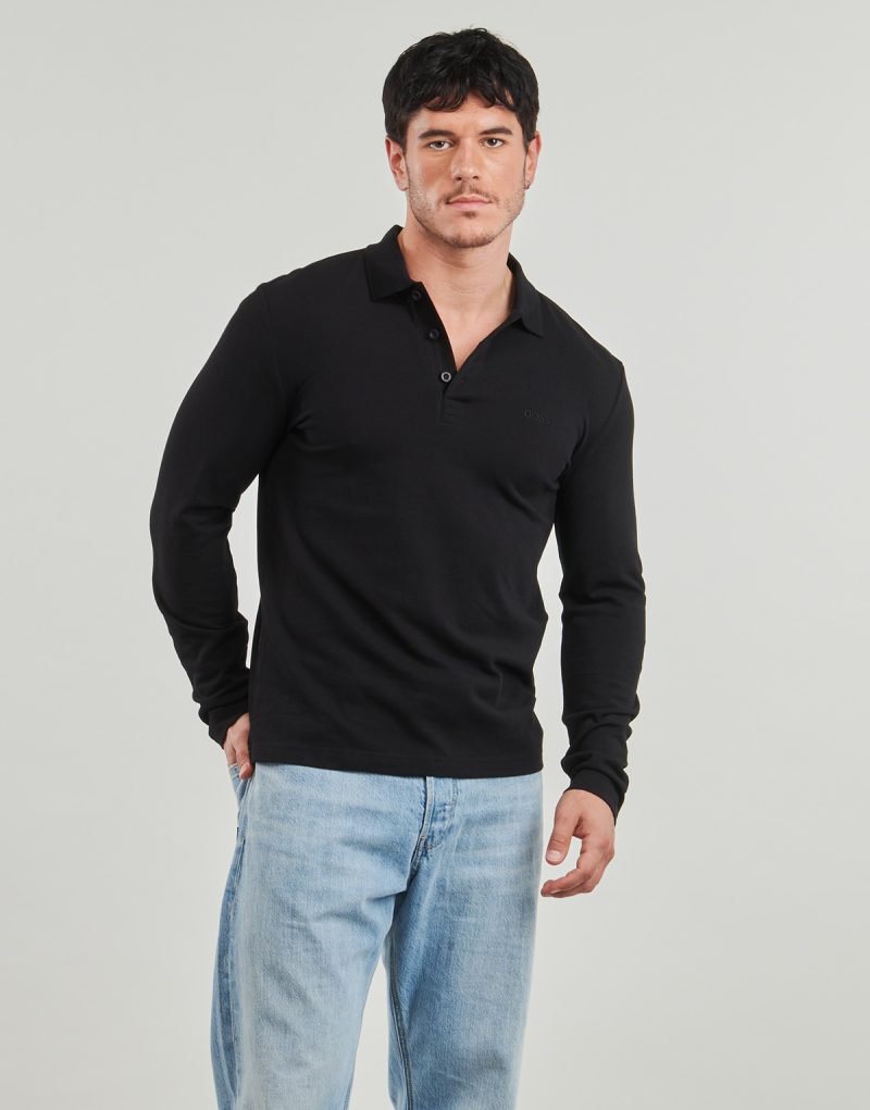Polo maniche lunghe  BOSS  Plisy  Nero -  Polo maniche lunghe Uomo - 2