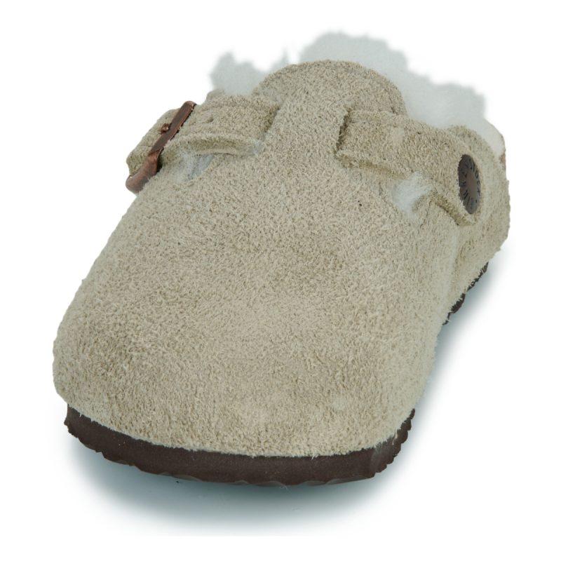 BIRKENSTOCK Boston Kids Suede / Taupe / Stretto Beige Zoccoli Bambino - 3