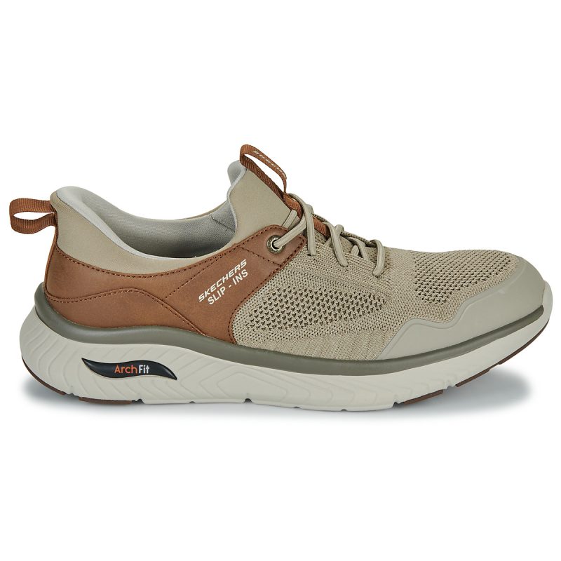 Skechers SLIP-INS : ARCH FIT CROSSER - EMERIC Beige Baskets Homme - Pointure 2
