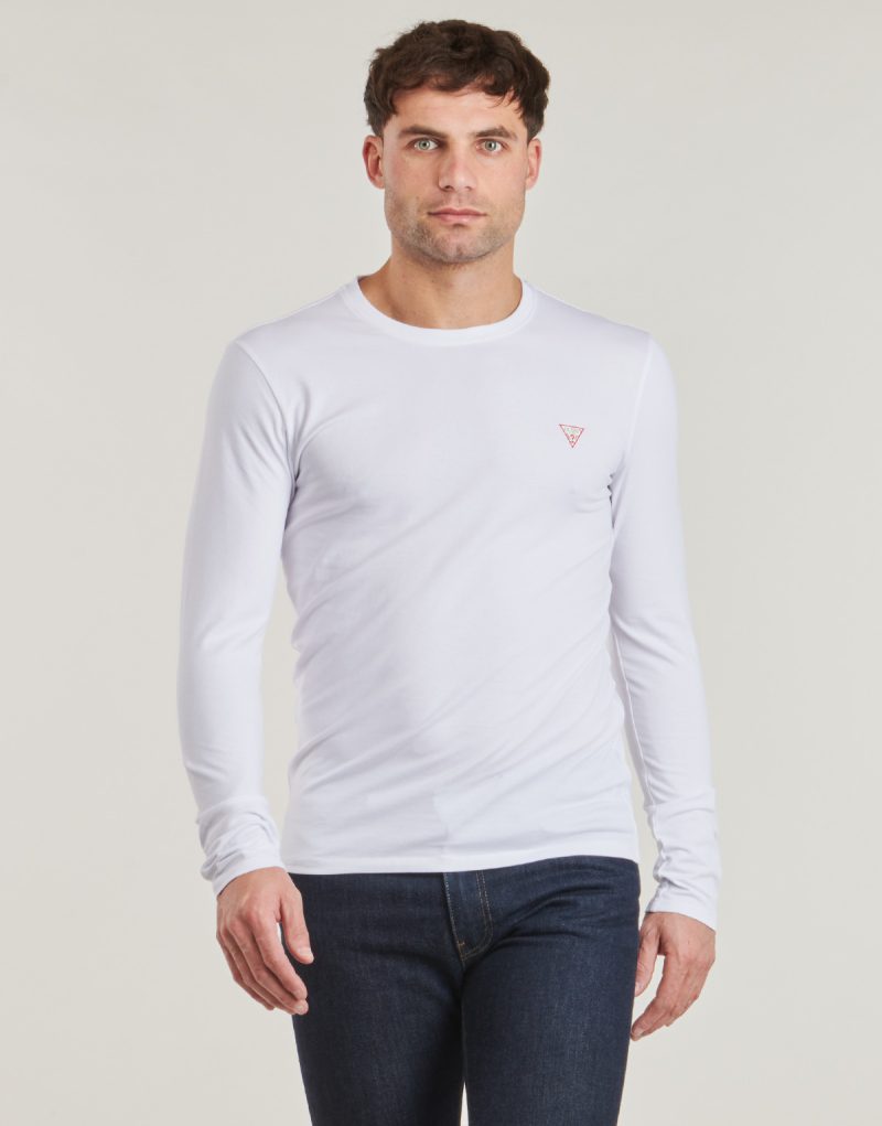 T-shirts a maniche lunghe  Guess  CN LS CORE TEE  Bianco -  T-shirts a maniche lunghe Uomo - 2