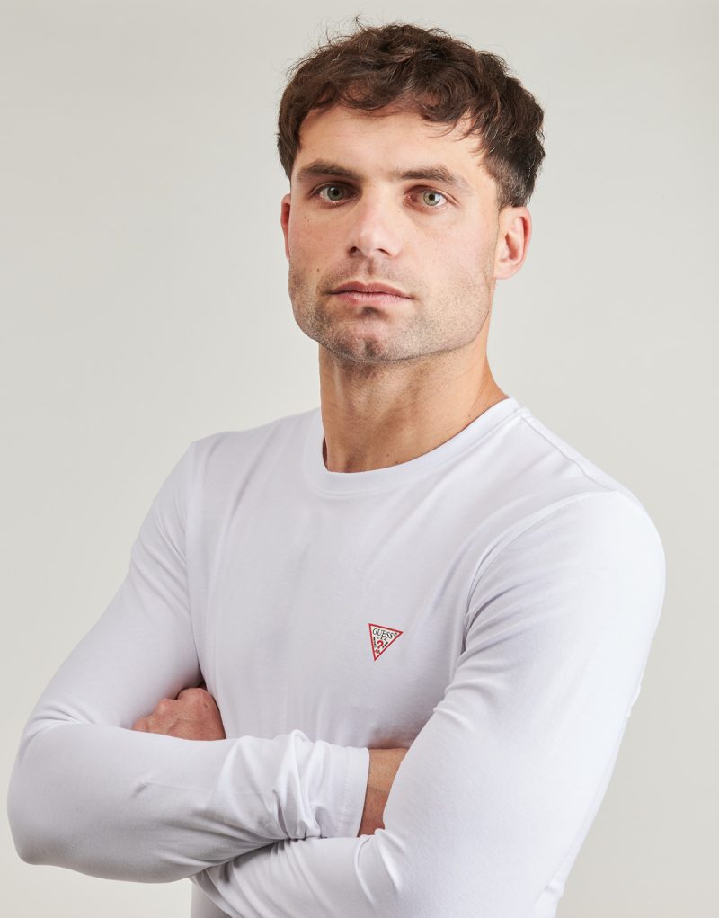 T-shirts a maniche lunghe  Guess  CN LS CORE TEE  Bianco -  T-shirts a maniche lunghe Uomo - 5