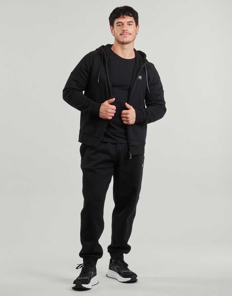 Tuta Emporio Armani EA7 TRAIN VISIBILITY M T-SUIT HOODIE FZ CH BR - TRAIN VISIBILITY M T Nero Tuta Uomo - 2