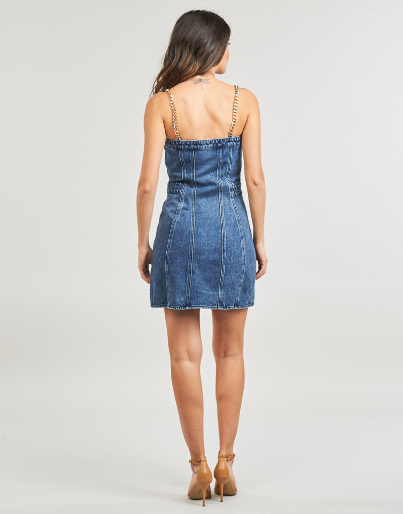 Abito corto MICHAEL Michael Kors CHAIN STRAP DENIM DRESS Blu Abiti corti Donna - 4