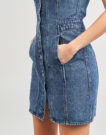 Abito corto MICHAEL Michael Kors CHAIN STRAP DENIM DRESS Blu Abiti corti Donna - 5