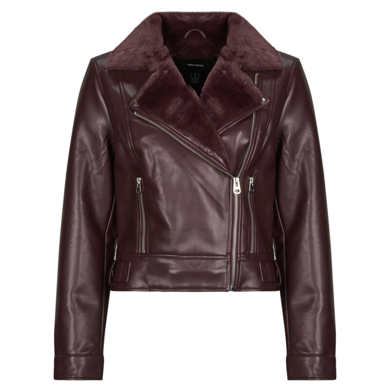 Giacca in pelle  Vero Moda  VMHAILEY   Rosso -   Giacche in pelle Donna - 1