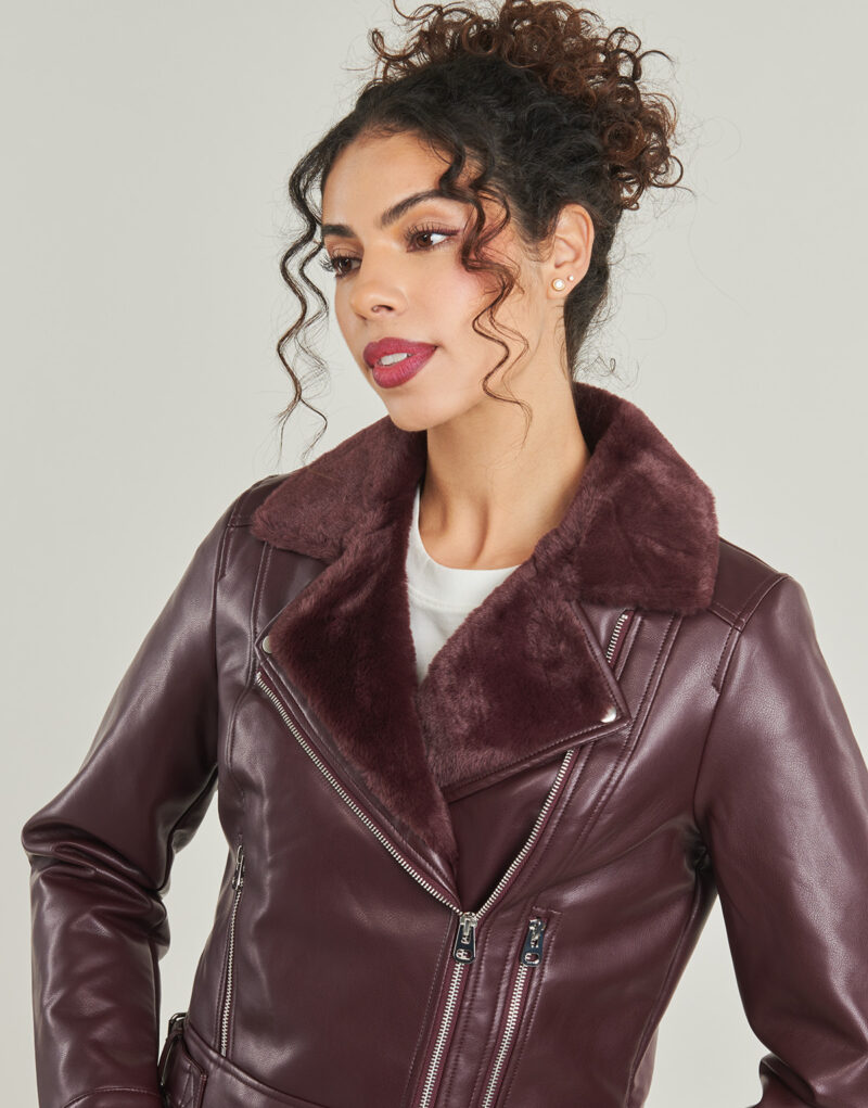 Giacca in pelle  Vero Moda  VMHAILEY   Rosso -   Giacche in pelle Donna - 5