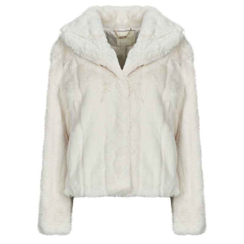 Kap Guess NEUE SOPHY JACKE Wei&szlig;er Mantelelle Frau - 1