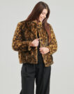 Mantella Guess LUNA FAUX FURE LEOPARD Marrone Mantelle Donna - 2
