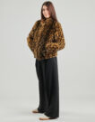 Mantella Guess LUNA FAUX FURE LEOPARD Marrone Mantelle Donna - 3