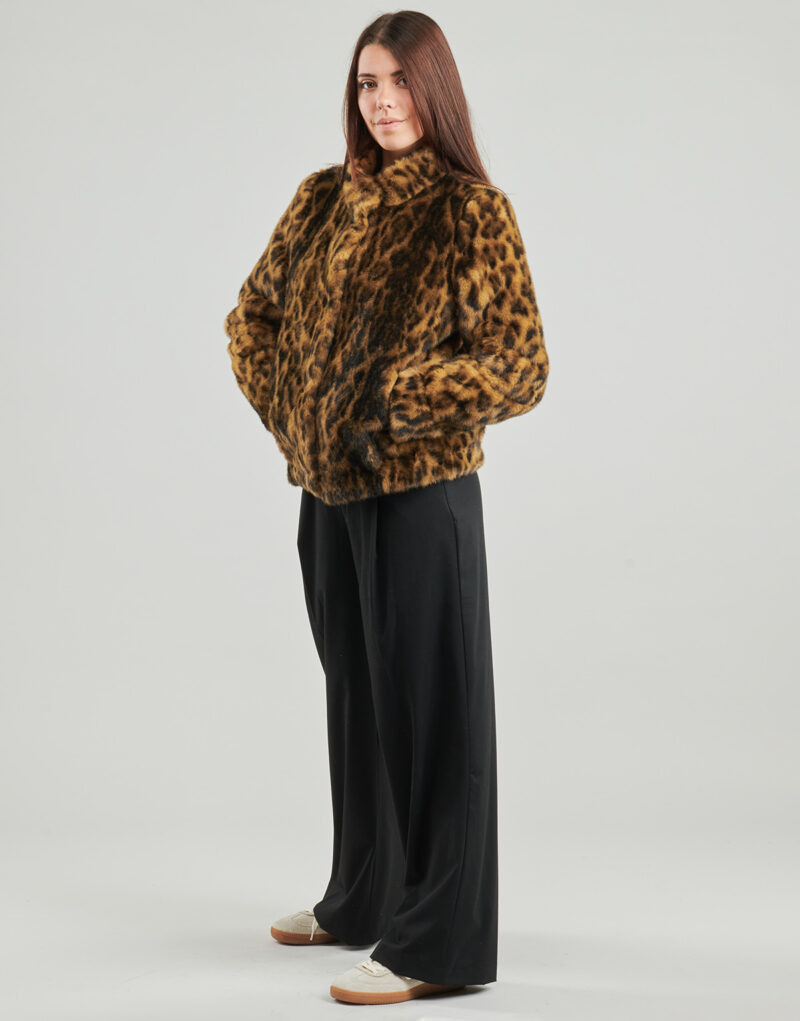Mantella Guess LUNA FAUX FURE LEOPARD Marrone Mantelle Donna - 3