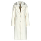 Mantella Guess KAROLE FUR COLLAR Bianco Mantelle Donna - 1