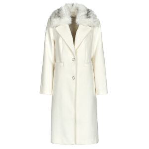 Mantella  Guess  KAROLE FUR COLLAR  Bianco -  Mantelle Donna