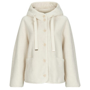 Mantella Guess AGNESE FAUX FUR Bianco Mantelle Donna