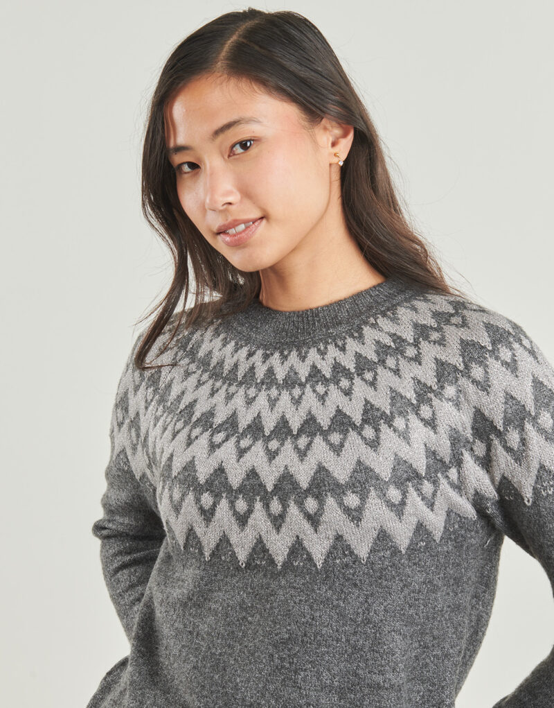 Maglione Only ONLFRY LS JQ GLITTER Grigio Maglioni Donna - 5