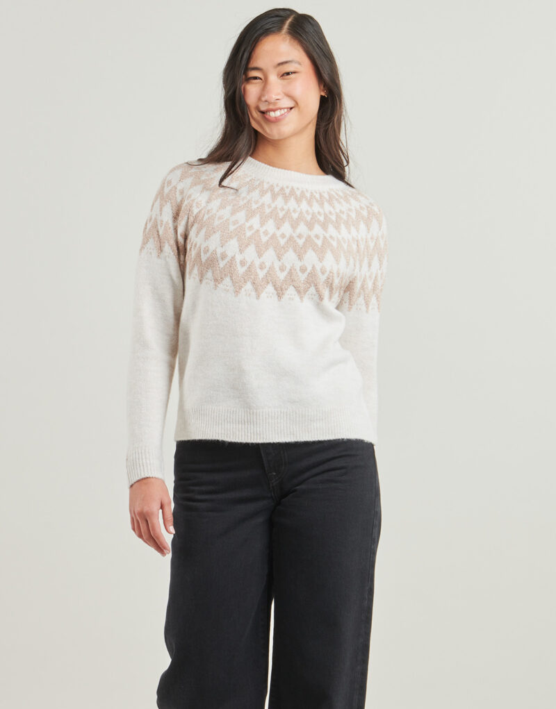 Maglione Only ONLFRY LS JQ GLITTER Beige Maglioni Donna - 2