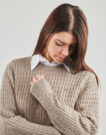 Maglione Tommy Hilfiger CO CABLE FINE GG C-NK LS SWT Beige Maglioni Donna - 5