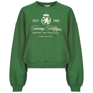 Felpe  Tommy Hilfiger  VARSITY CREST FLEECE SWTSHRT  Verde Felpe Donna