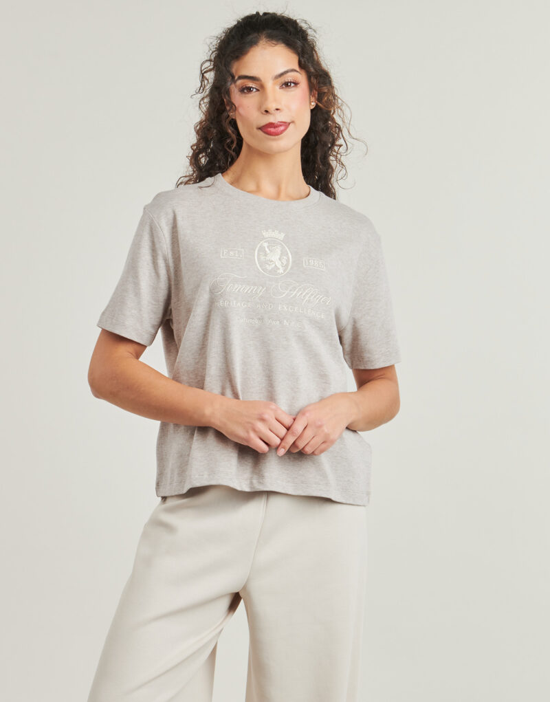 T-shirt Tommy Hilfiger VARSITY CREST RLX SS TEE Grigio T-shirt maniche corte Donna - 2