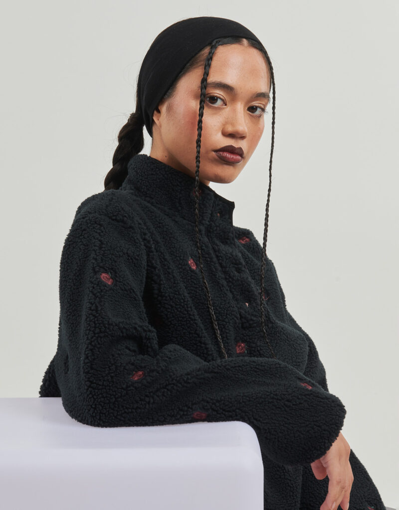 sudadera Levis Sudadera negra para mujer KASEY SHERPA PULLOVER OW - 5