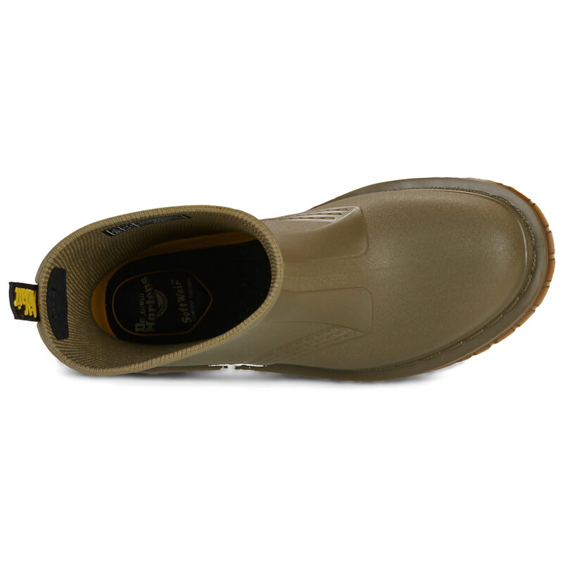 Dr. Martens 1460 Rain Pull On Boot DMs Olive PVC Kaki Stivali da pioggia Donna - 6