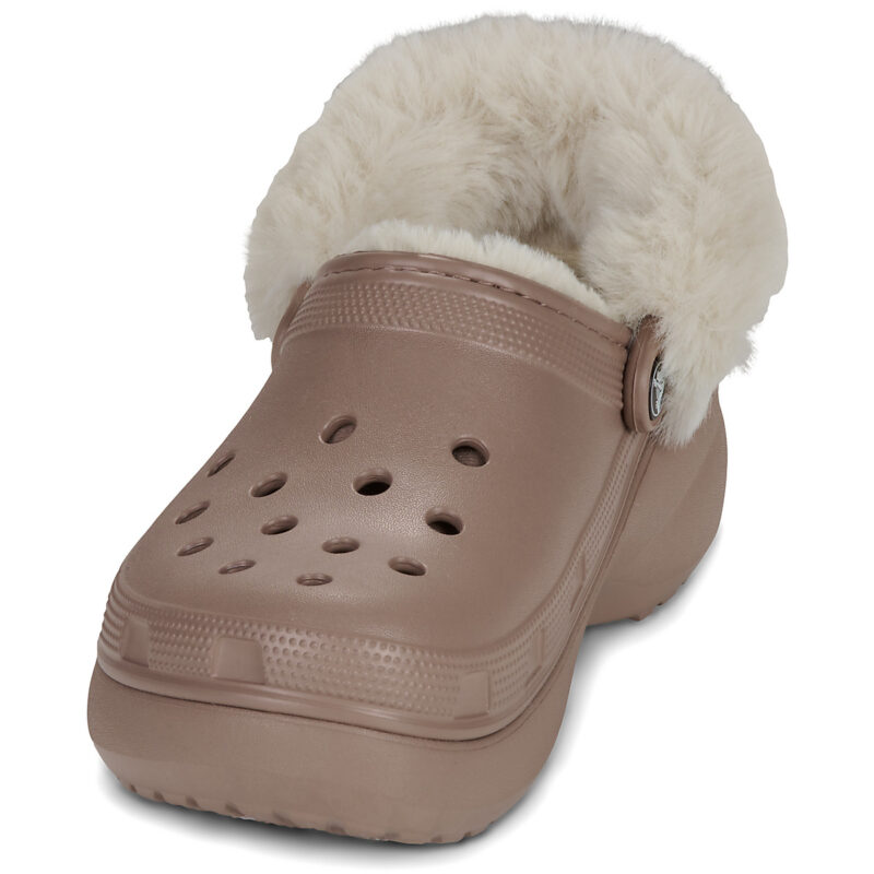 Crocs Cls Platfm Lined Fuzz Strap Cg Beige Sabots Femme - 3