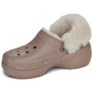 Crocs Cls Platfm Lined Fuzz Strap Cg Beige Sabots Femme - 4